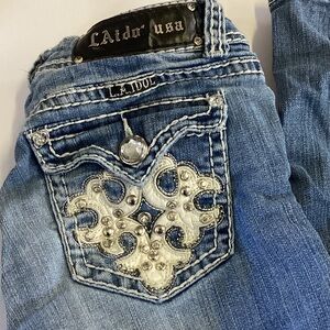 L.A. idol USA light blue ripped jeans